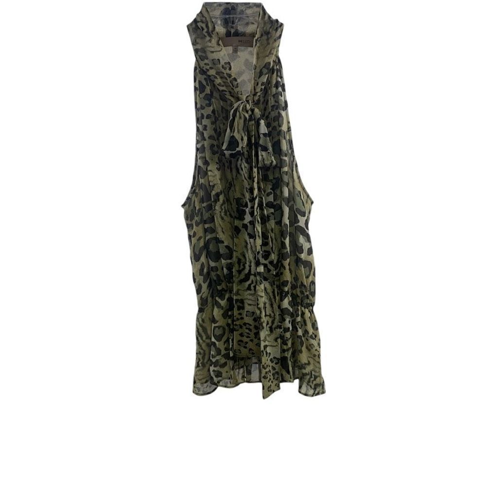 Heed by Robert Rodriguez Olive Animal Print Blouse Size M